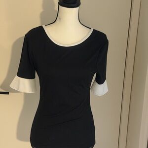 Elegant Black and White Women's Top